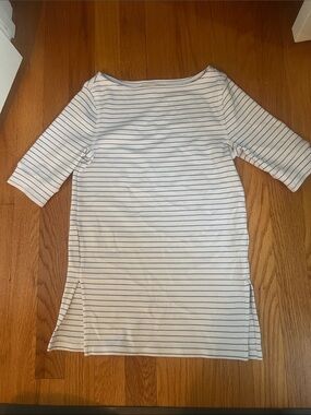 Madewell Boatneck  Top with Navy Stripes
